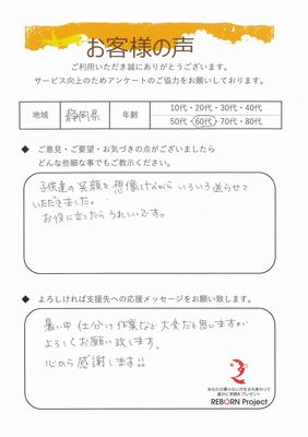 静岡県の支援者からお手紙